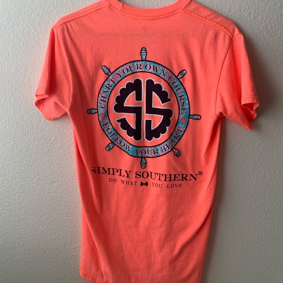 Simply Southern neon orange short sleeve tshirt - Picture 1 of 2